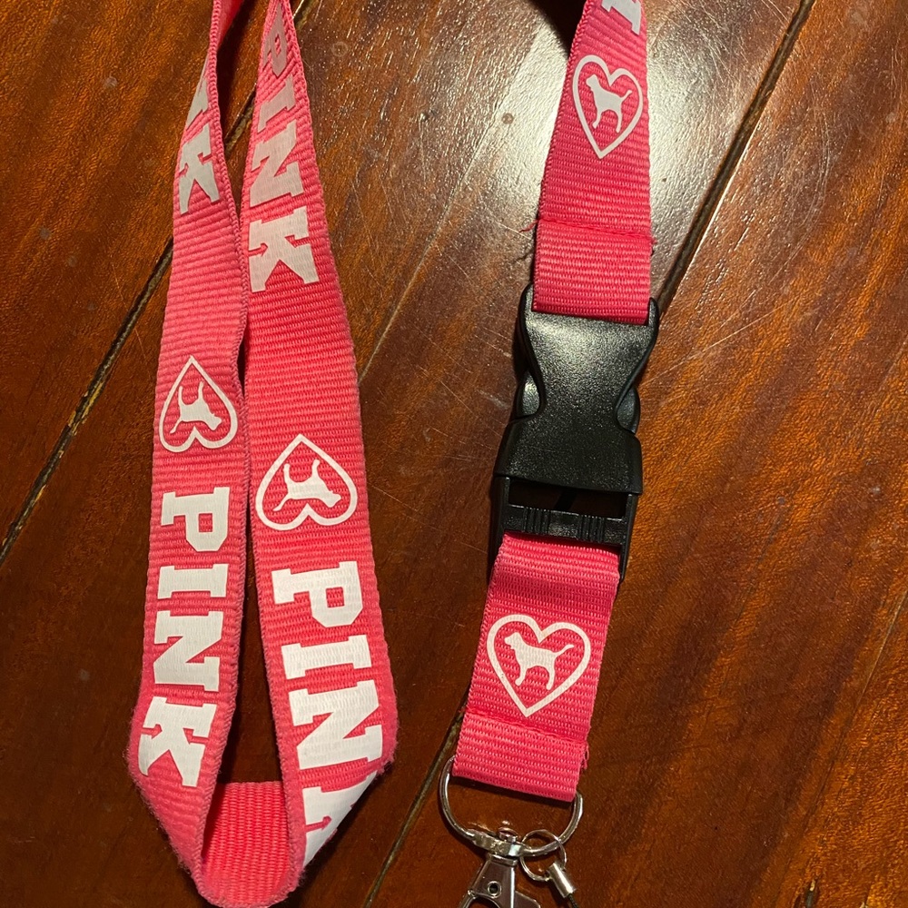 PINK lanyard in bright pink